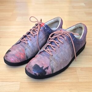 Icon Oxford lace Up Soft Leather Italian Artistic Purpule/Black Golf Shoes Sz 10